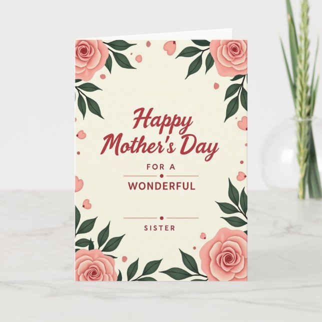 Elegant Sister Affection Card (Front)