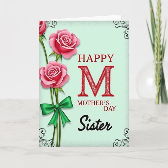 Elegant Sister Day Mother Card (Front)