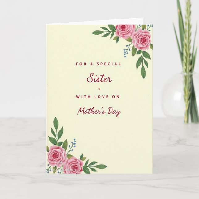 Elegant Sister Mothers Day Card (Front)