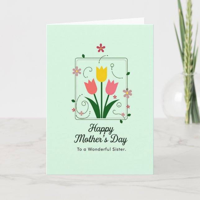 Elegant Sisters Day Wishes Card (Front)
