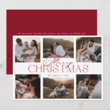 Elegant Six-Photo Christmas Card