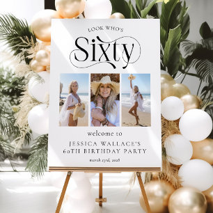 Elegant SIXTY 3 photo collage 60th Birthday Foam Board