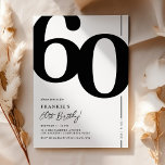 Elegant Sixty 60th Birthday Party Invitation<br><div class="desc">Introducing a timeless classic black and white 60th birthday party invitation that seamlessly blends the old-world charm of the bold serif font number '60' with a modern,  user-friendly personalizable template. This invitation isn't just a card,  it's a meaningful keepsake to cherish the milestone of turning 60.</div>