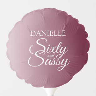 Elegant Sixty and Sassy Plum Ombre 60th Birthday Balloon