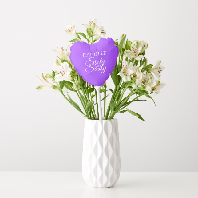 Elegant Sixty Sassy Knockout Purple 60th Birthday Balloon (Vase)