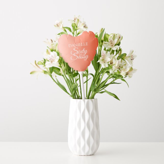 Elegant Sixty Sassy Orange Ombre 60th Birthday Balloon (Vase)