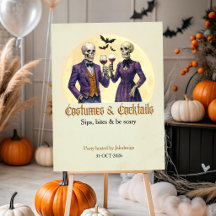 Elegant Skeleton Costume Cocktail Halloween Party