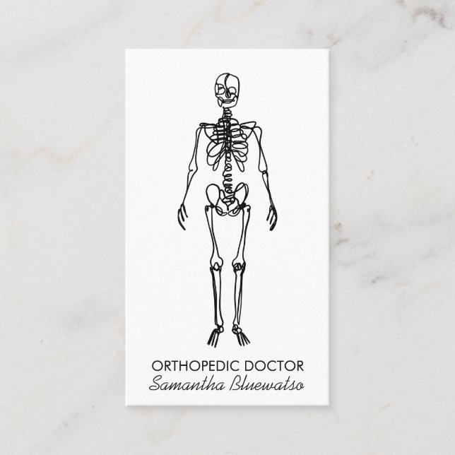 Elegant Skeleton orthopedic doctor sculpting bone Business Card (Front)