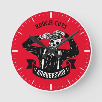 Elegant Skeleton Personalize Round Clock by BarbeeAnne at Zazzle