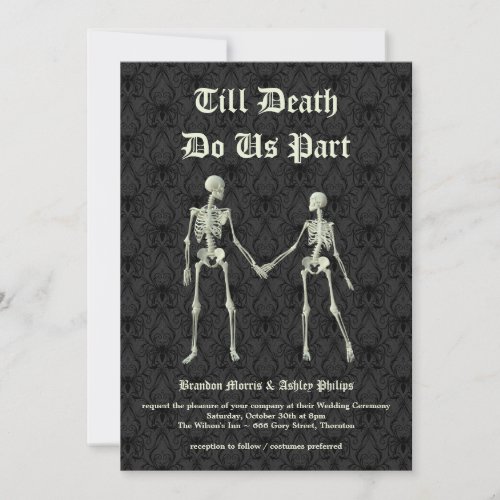 Elegant Skeletons Wedding Invitation