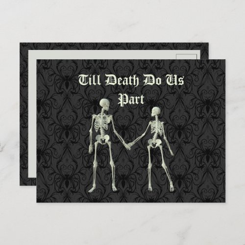 Elegant Skeletons Wedding Save the Date Postcard