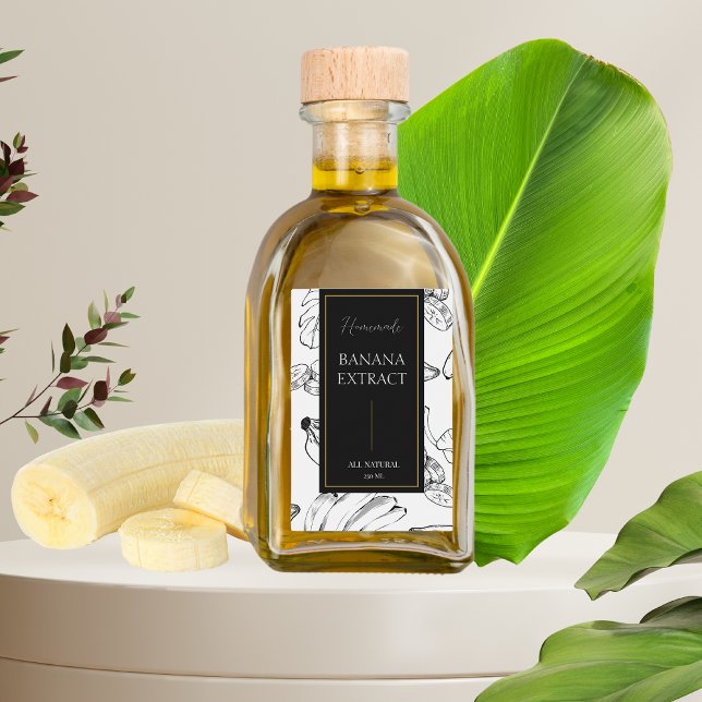 Elegant Sketch Homemade Banana Extract Label (Creator Uploaded)