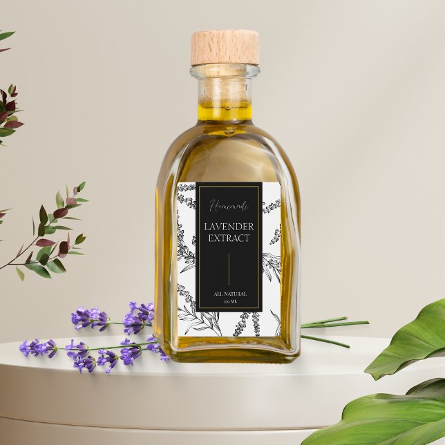 Elegant Sketch Homemade Lavender Extract Label (Creator Uploaded)