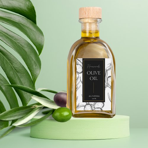 Elegant Sketch Homemade Olive Oil Label