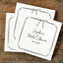 Elegant Sketch Simple Classic Bow Bridal Shower