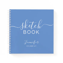 Elegant Sketchbook Your Name Script Dusty Blue Notebook Elegant Sketchbook Your Name Script Dusty Blue Notebook