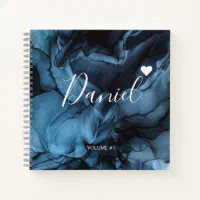 Elegant Sketchbook Your Name Script Pink Notebook