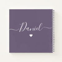 Elegant Sketchbook Your Name Script Pink Notebook, Zazzle