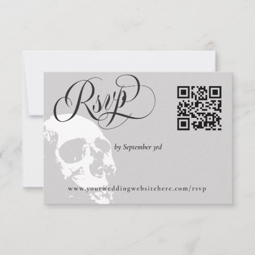 Elegant Skull Halloween Wedding RSVP Online Card