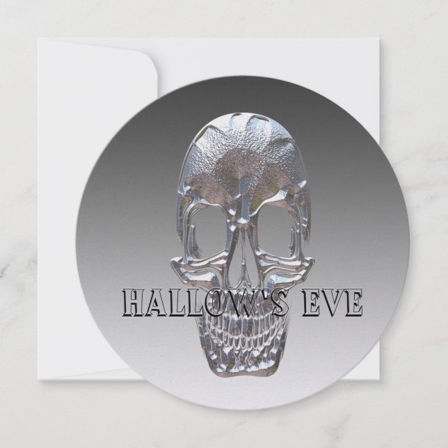 Elegant Skull Unique Halloween Invitation (Front)