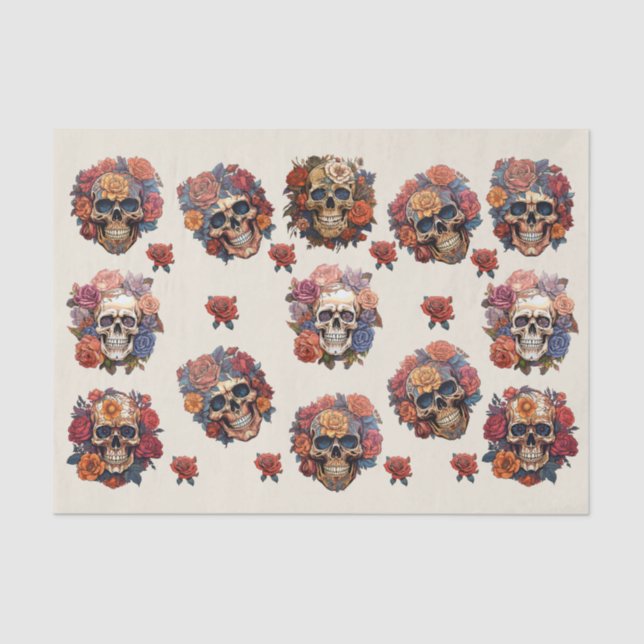 Elegant Skulls Tissue Paper (Front)