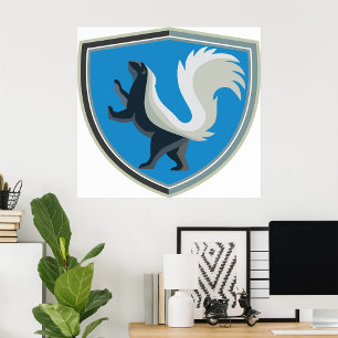Elegant Skunk Emblem Wildlife Inspired Crest Poster
