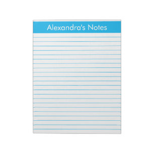 Elegant Sky Blue 8.5x11 Letter Size Large Print Notepad
