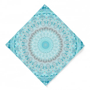Elegant Sky Blue Crystal Mandala Bandana