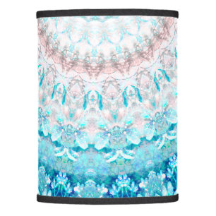 Elegant Sky Blue Crystal Mandala   Lamp Shade