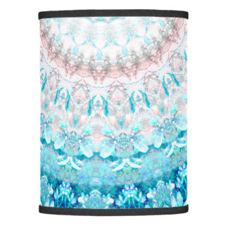 Elegant Sky Blue Crystal Mandala   Lamp Shade