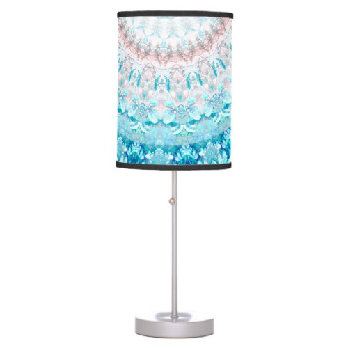 Elegant Sky Blue Crystal Mandala      Table Lamp
