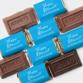 Elegant Sky Blue Happy Retirement Party Hershey's Miniatures