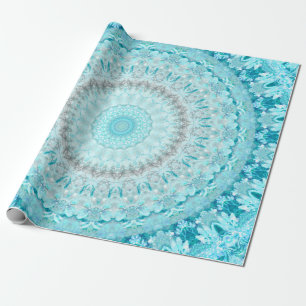 Elegant Sky Blue Mandala Wrapping Paper