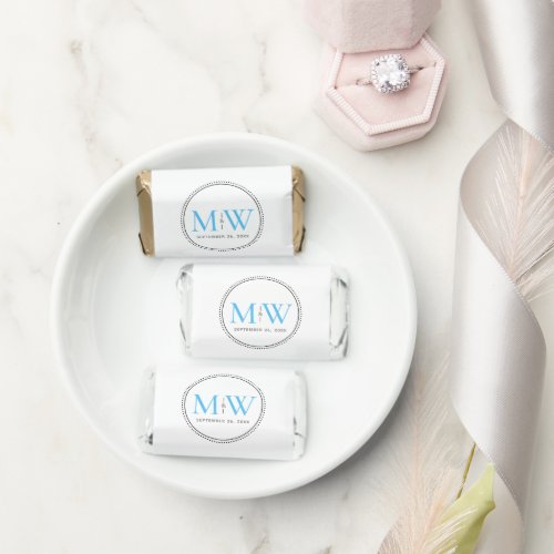 Elegant Sky Blue Monogram Wedding Hersheys Miniatures