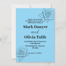 Elegant Sky Blue Wedding Invitation – Romantic