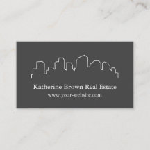 Elegant Skyline Outline Realtor Business Cards