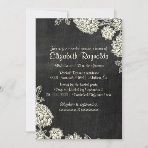 Elegant Slate Bridal Shower Invitations