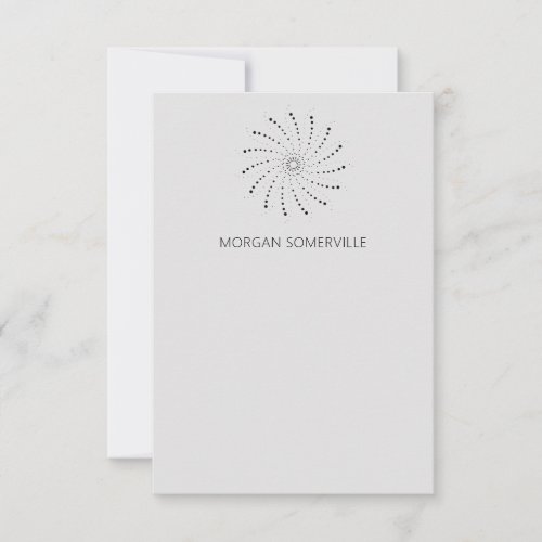 Elegant Slate Gray Abstract Flower Modern Note Card