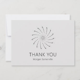 Elegant Slate Gray Abstract Flower Modern Thank You Card
