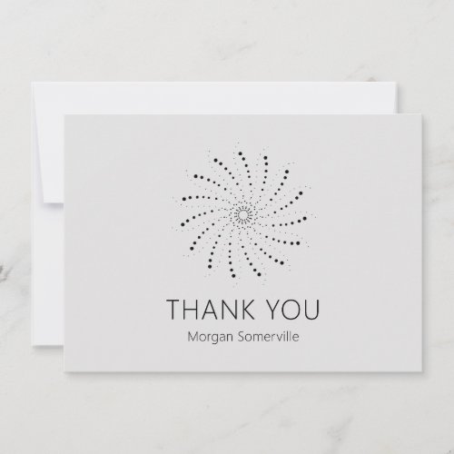 Elegant Slate Gray Abstract Flower Modern Thank You Card