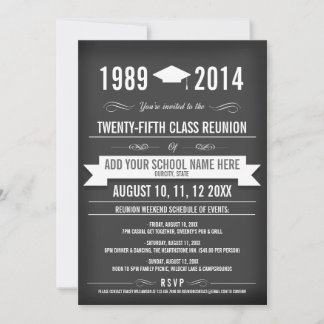Elegant Slate Gray Class Reunion Invitations