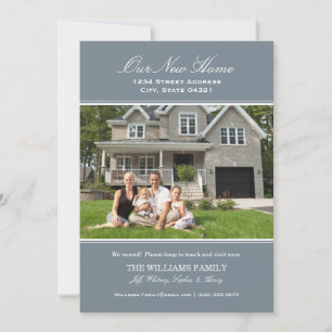 Elegant Slate Gray Our New Home Photo Announcement