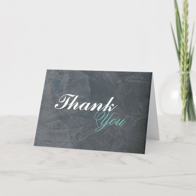 Elegant Slate Gray Stucco Blank Thank You 2.0 (Front)