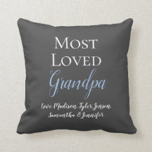Elegant Slate Grey Most Loved Grandpa Personalized