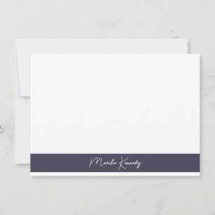 Elegant Slate Grey Script Signature Note Card