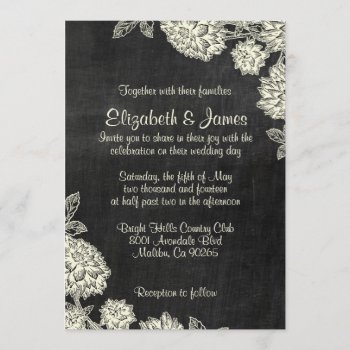 Elegant Slate Wedding Invitations by topinvitations at Zazzle
