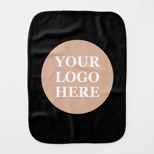 Elegant & Sleek Black QR Code Baby Burp Cloth (Front)