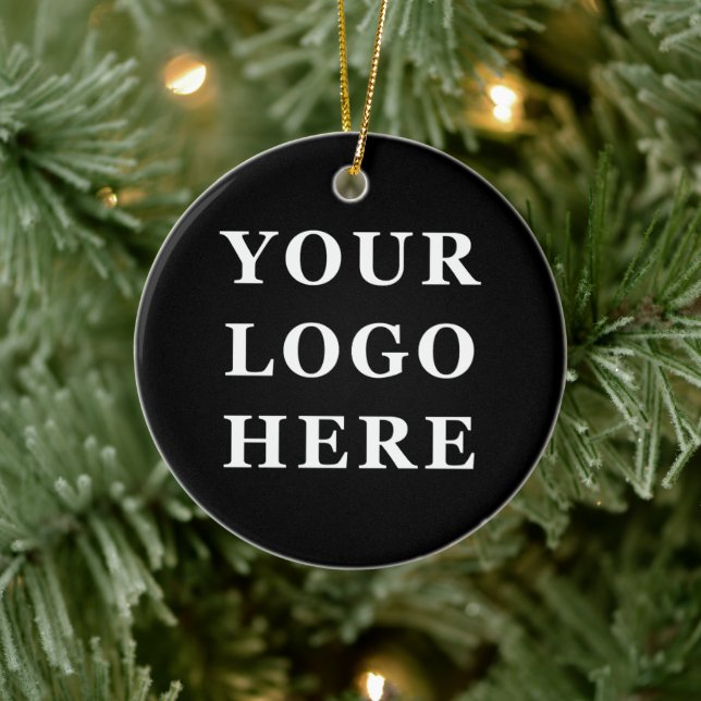 Elegant & Sleek Black QR Code Ceramic Ornament (Tree)