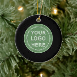 Elegant & Sleek Black QR Code Ceramic Ornament<br><div class="desc">This design is accessible to all. Feel free to customize the logo,  images,  tStylish Black QR Code Design | Elegant Brandext,  and colors according to your preferences. Thank you very much.</div>