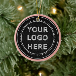Elegant & Sleek Black QR Code Ceramic Ornament<br><div class="desc">This design is accessible to all. Feel free to customize the logo,  images,  tStylish Black QR Code Design | Elegant Brandext,  and colors according to your preferences. Thank you very much.</div>
